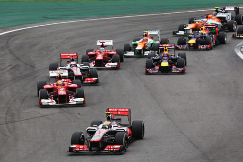 Primera curva del GP de Brasil 2012