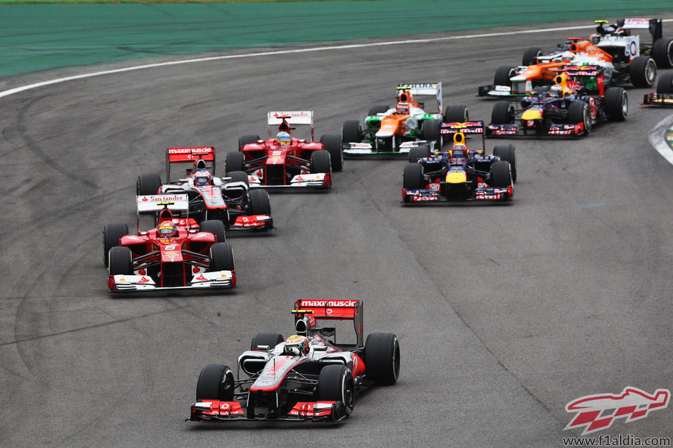 Primera curva del GP de Brasil 2012
