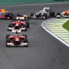Trompo de Webber en la carrera de Brasil 2012