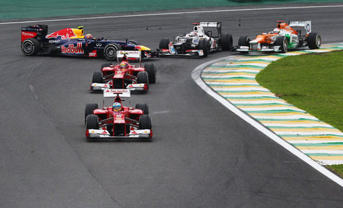 Trompo de Webber en la carrera de Brasil 2012