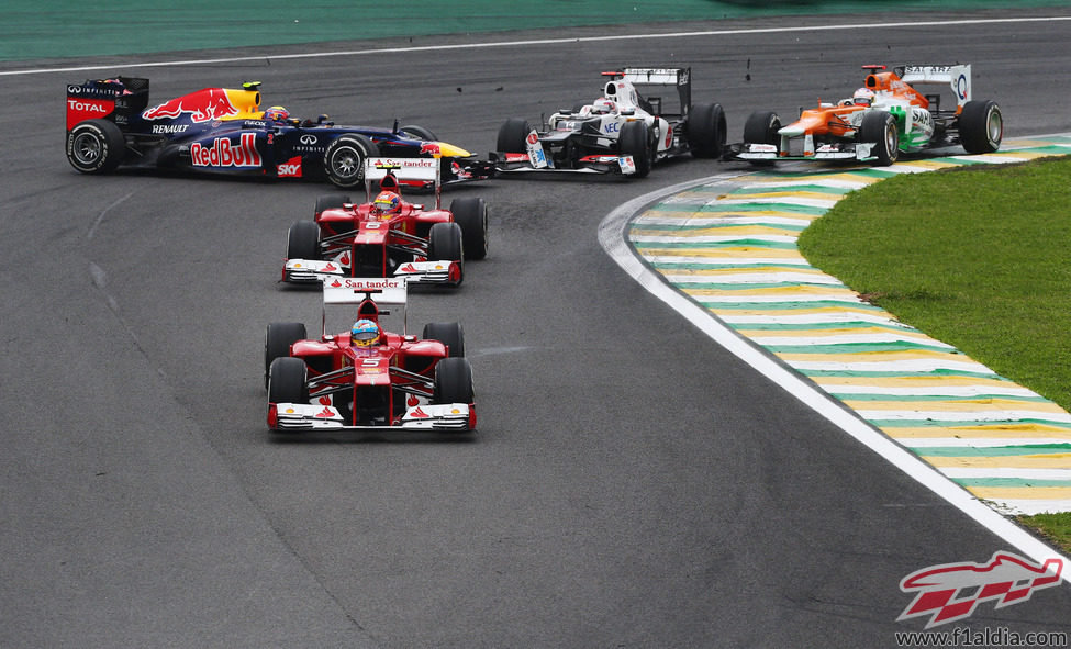 Trompo de Webber en la carrera de Brasil 2012