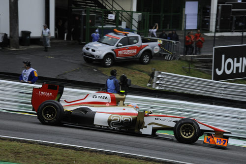 Narain Karthikeyan logró terminar el GP de Brasil 2012