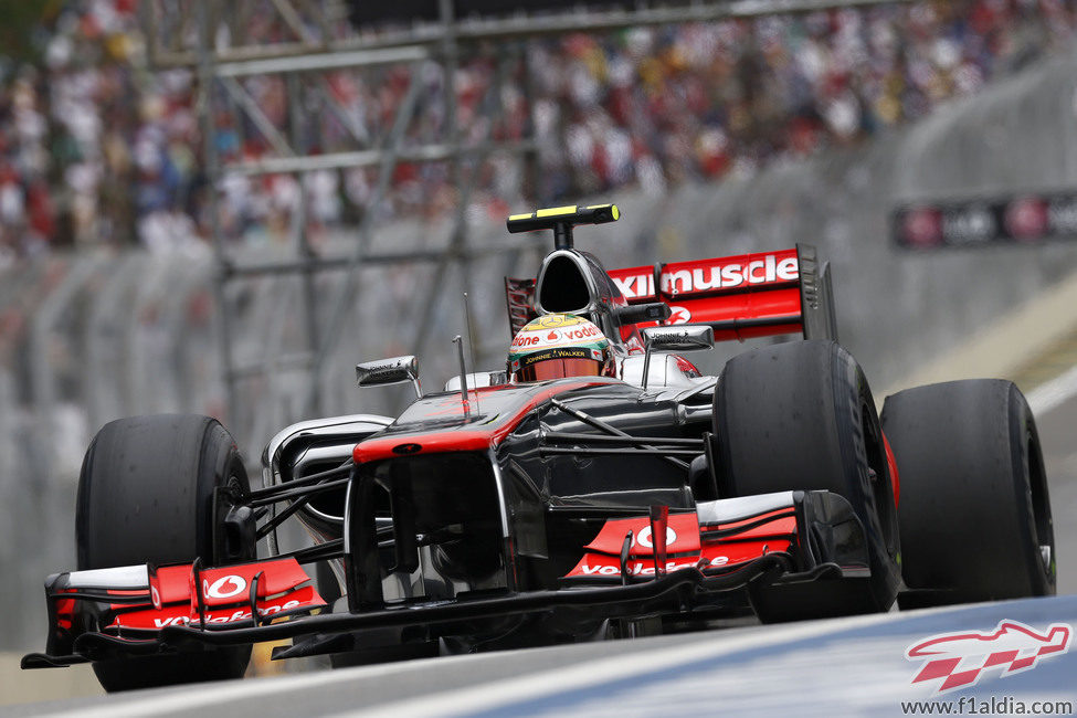 Lewis Hamilton voló en Interlagos durante la Q3