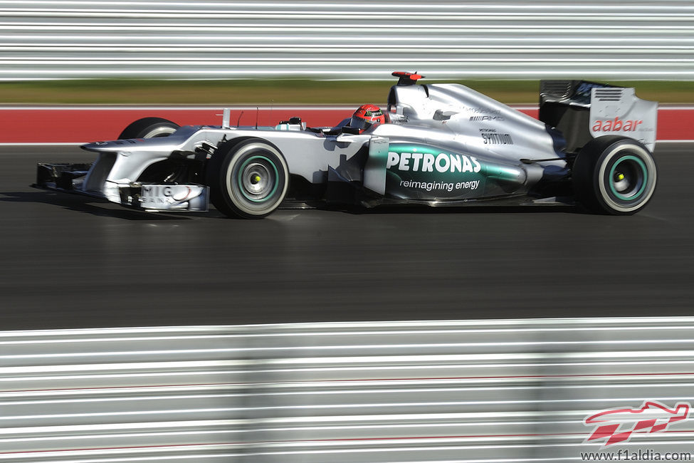 Michael Schumacher no tuvo nada de ritmo en el GP de Estados Unidos 2012