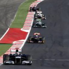 Pastor Maldonado completa otra vuelta del GP de Estados Unidos 2012