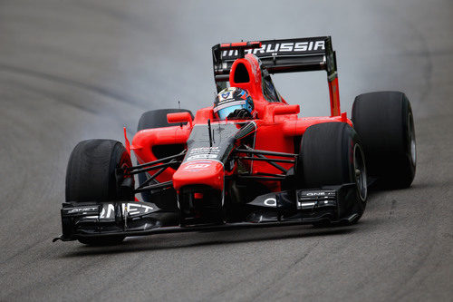 Timo Glock en los libres del sábado en Brasil