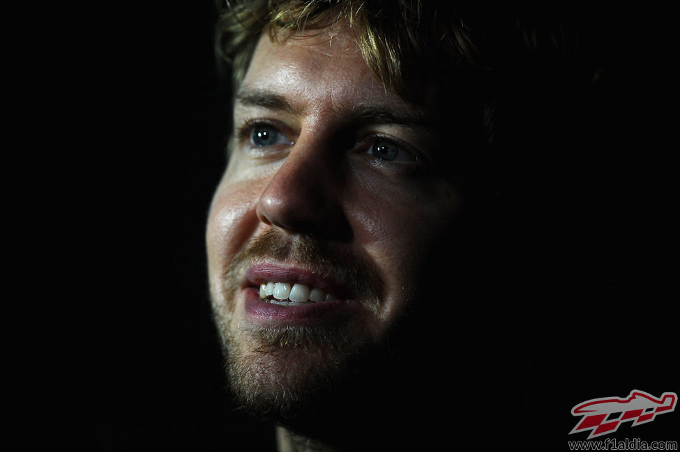 Sebastian Vettel en Milton Keynes