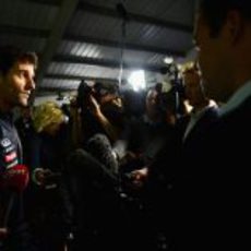 Webber atiende a los periodistas en Milton Keynes