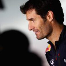 Mark Webber en la sede de Red Bull tras el final de temporada 2012