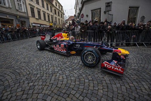 Sebastian Vettel y su RB8 en Graz