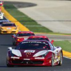 Los GT de Ferrari ruedan en el circuito de Cheste