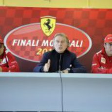 Felipe Massa, Luca di Montezemolo y Fernando Alonso en las Finales Mundiales de Ferrari 2012