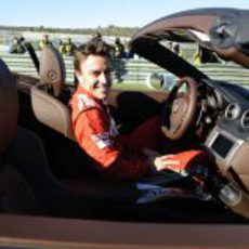 Fernando Alonso al volante de uno de los bólidos de Ferrari en Valencia