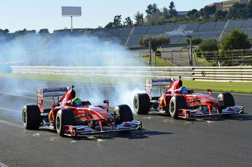 Felipe Massa y Fernando Alonso en las Finales Mundiales de Ferrari en Cheste