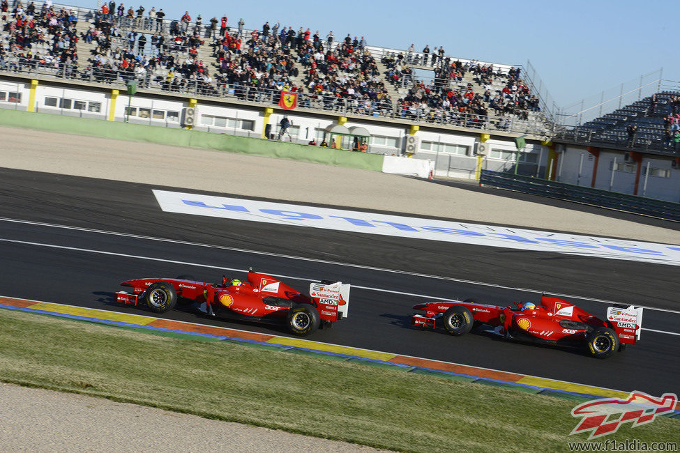 Massa y Alonso rodaron en Cheste con el F60