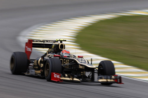 Romain Grosjean cayó en Q1 en Interlagos