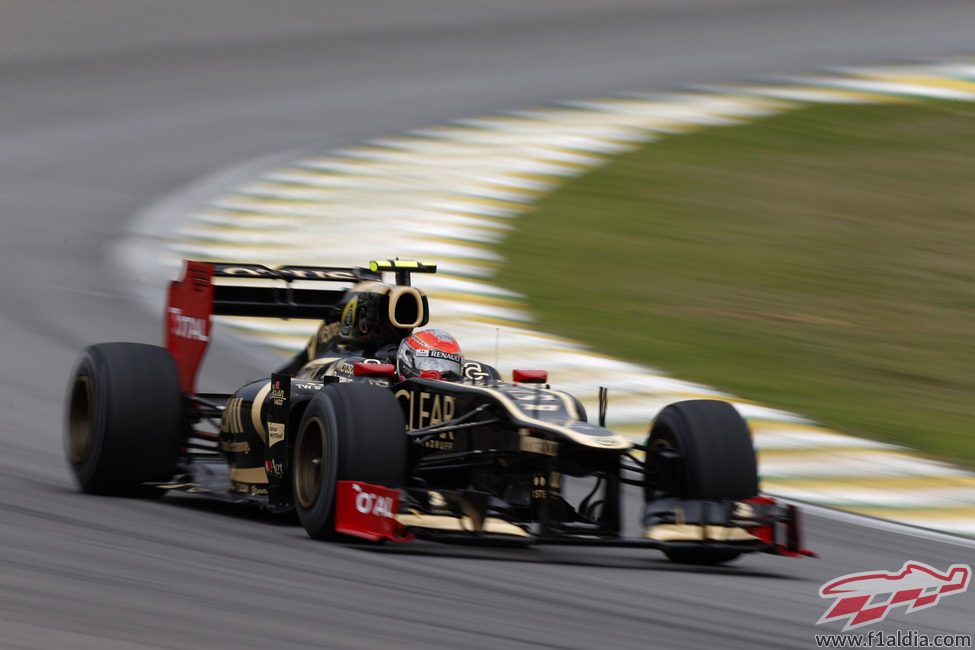 Romain Grosjean cayó en Q1 en Interlagos