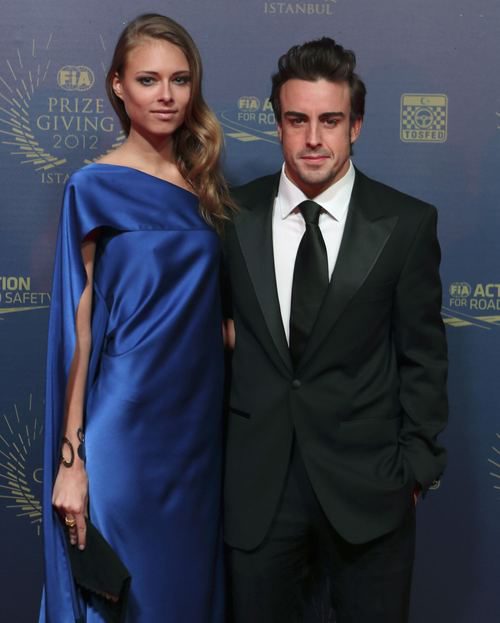 Dasha Kapustina y Fernando Alonso en la Gala de la FIA 2012