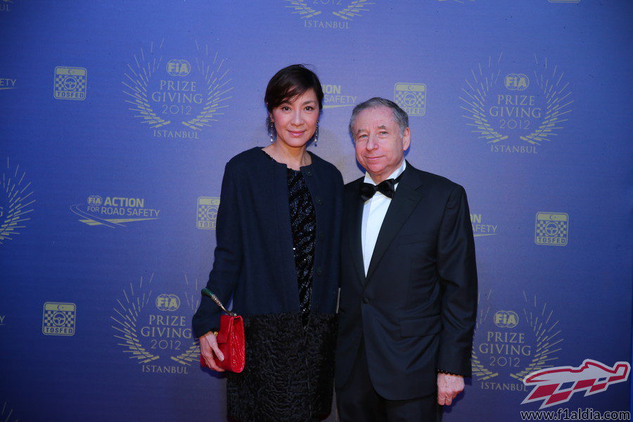 Jean Todt y su mujer en la Gala de la FIA 2012