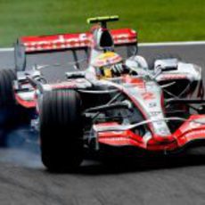 Lewis Hamilton y el MP4-22 en Bélgica