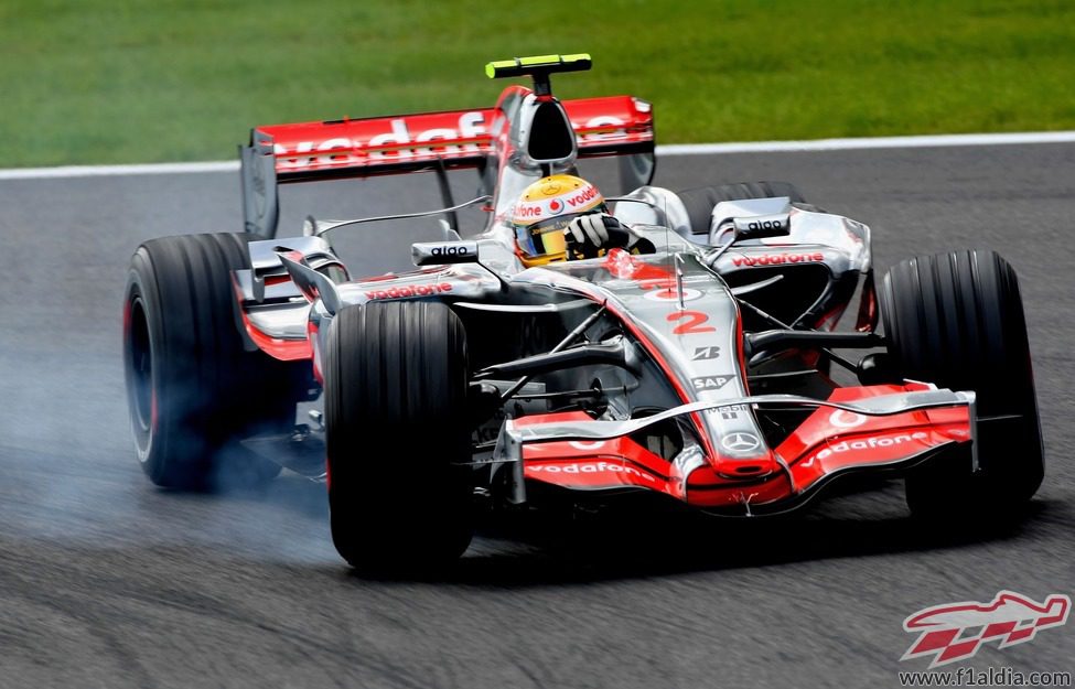 Lewis Hamilton y el MP4-22 en Bélgica