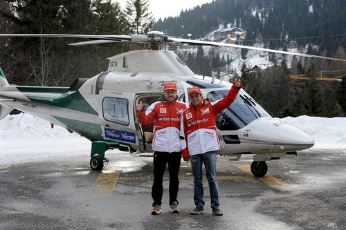 Fernando Alonso y Felipe Massa llegan a Madonna di Campiglio