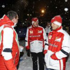 Felipe Massa y Fernando Alonso en la noche de Madonna