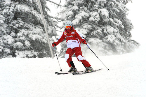 Felipe Massa esquía en la estación de Madonna di Campiglio