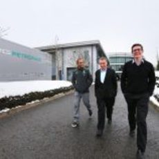 Lewis Hamilton, Bob Bell y Andrew Shovlin