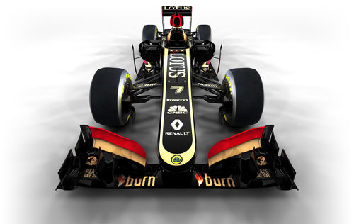 Vista frontal del nuevo Lotus E21 de 2013