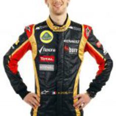 Romain Grosjean con la equipación de Lotus para 2013