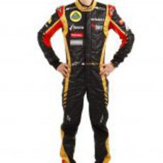 Romain Grosjean con el mono de Lotus para 2013