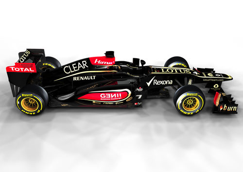Vista lateral del nuevo Lotus E21 de 2013
