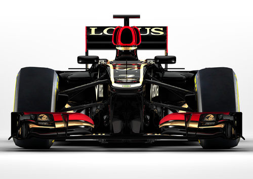 Vista frontal del nuevo Lotus E21 para la temporada 2013