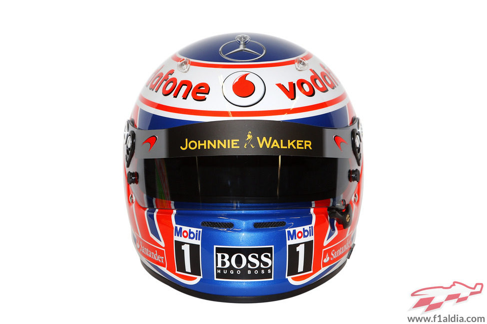 Casco de Jenson Button para 2013 (frontal)