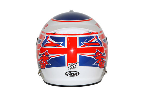 Casco de Jenson Button para 2013 (trasera)