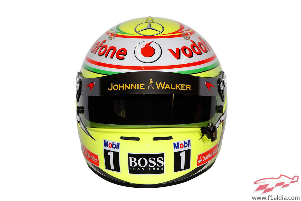 Casco de Sergio Pérez para 2013 (frontal)