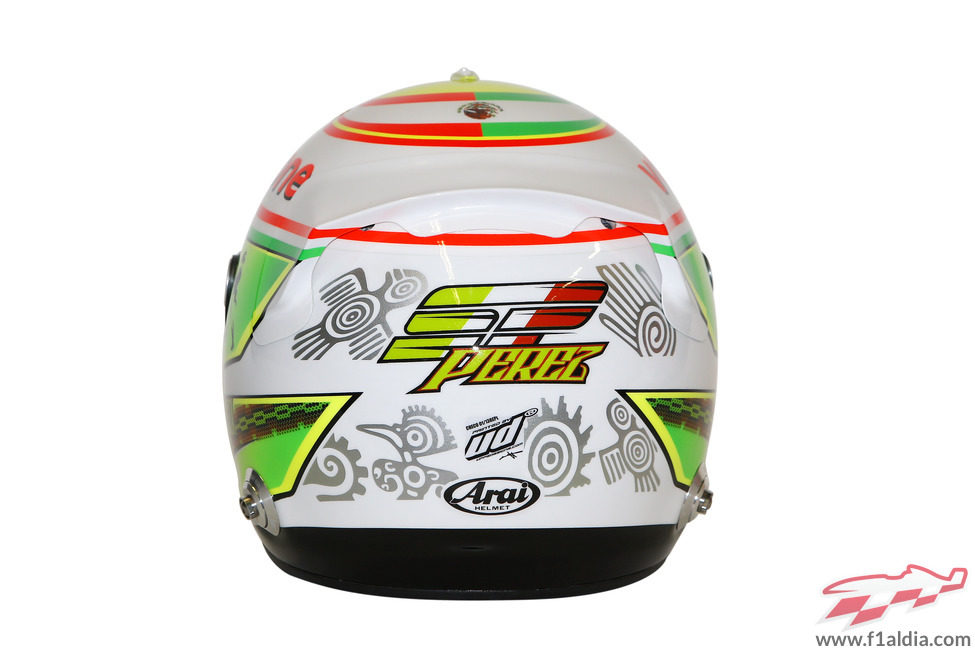 Casco de Sergio Pérez para 2013 (trasera)