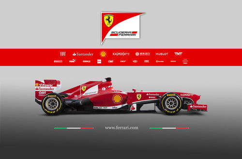 Ferrari F138 en vista lateral