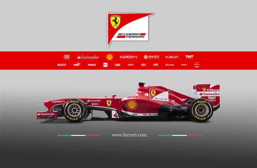 Ferrari F138 en vista lateral