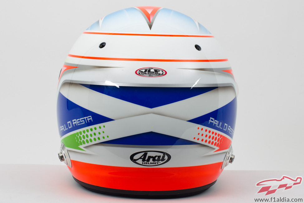 Casco de Paul di Resta para 2013 (trasera)