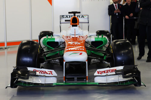 Vista frontal del Force India VJM06, presentado en Silverstone