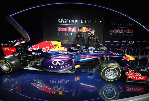 Los pilotos de Red Bull en la presentación del RB9