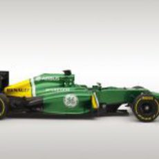 CT03, el monoplaza de Caterham para 2013 en vista lateral