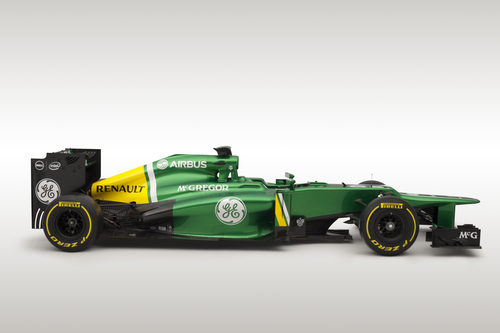 CT03, el monoplaza de Caterham para 2013 en vista lateral