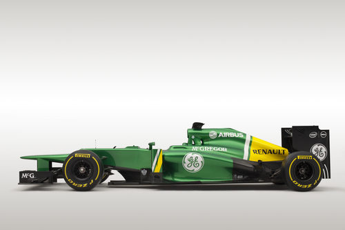 CT03, el monoplaza de Caterham para 2013 en vista lateral