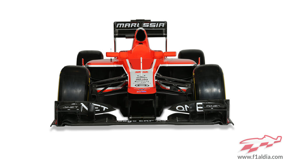 MR02, el nuevo Marussia de 2013 en vista frontal