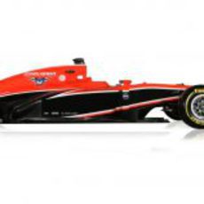 MR02, el nuevo Marussia de 2013 en vista lateral