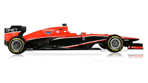 MR02, el nuevo Marussia de 2013 en vista lateral