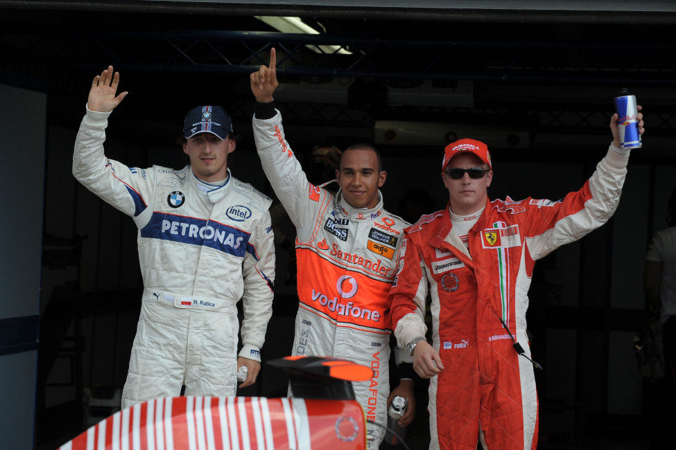 Kubica, Hamilton y Raikkonen